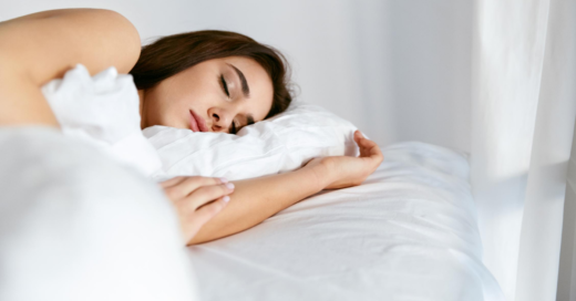 Woman in bed sleeping soundly